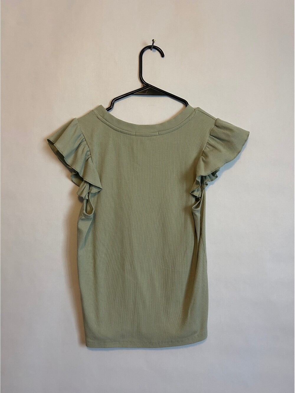 Pink Rose Green Ribbed Tank S - Picture 2 of 3